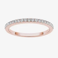 Womens 2MM 1/6 CT. T.W. Natural White Diamond 10K Gold Wedding Band