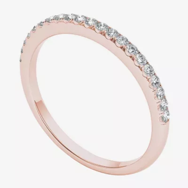 Womens 2MM 1/6 CT. T.W. Natural White Diamond 10K Gold Wedding Band