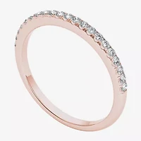 Womens 2MM 1/6 CT. T.W. Natural White Diamond 10K Gold Wedding Band