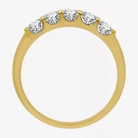 (H-I / I1) Womens 1/2 CT. T.W. Lab Grown White Diamond 10K Gold 5-Stone Anniversary Band