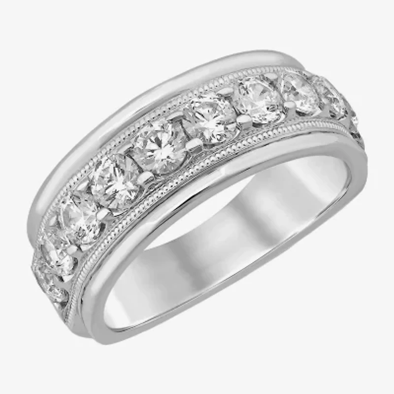 Mens 5MM 2 CT. T.W. Natural White Diamond 10K Gold Wedding Band