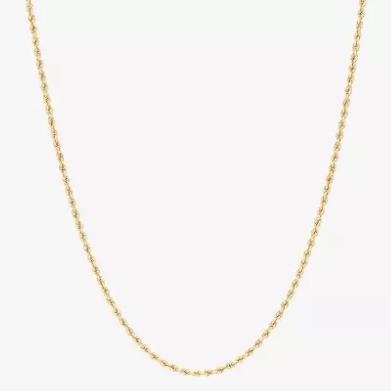 14K Yellow Gold 18-24" 1.35mm Hollow Rope Chain Necklace