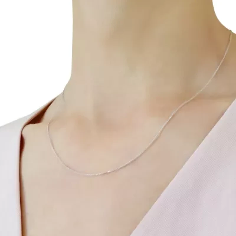 Womens 14K White Gold 18 Inch Wheat Chain Necklace