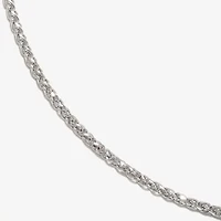 Womens 14K White Gold 18 Inch Wheat Chain Necklace
