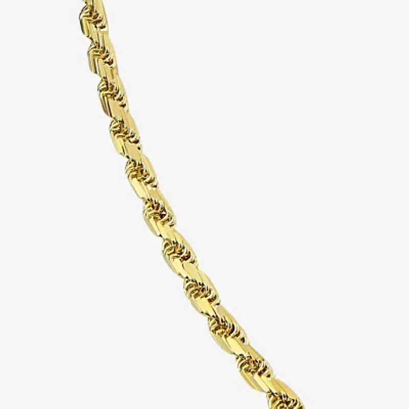 Made in Italy Unisex Adult 10K Gold 22 Inch Rope Chain Necklace