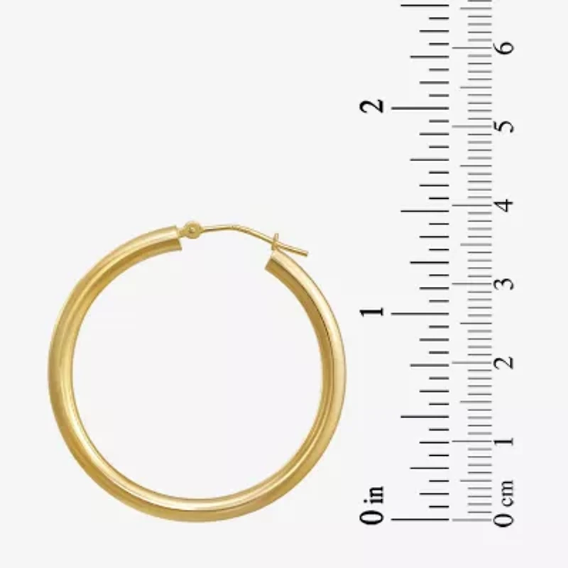 Majestique Womens 18K Gold 3mm Hoop Earrings