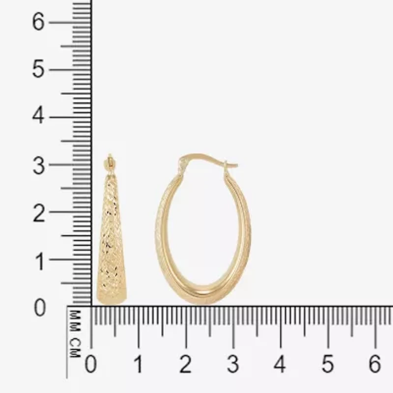 Womens 14K Gold 32.1mm Round Hoop Earrings