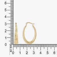 Womens 14K Gold 32.1mm Round Hoop Earrings