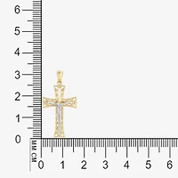 14K Two-Tone Gold Crucifix Cross Pendant