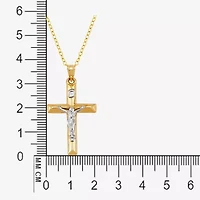 Crucifix Unisex Adult 14K Two Tone Gold Cross Pendant