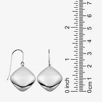 Womens Sterling Silver Diamond Drop Earrings