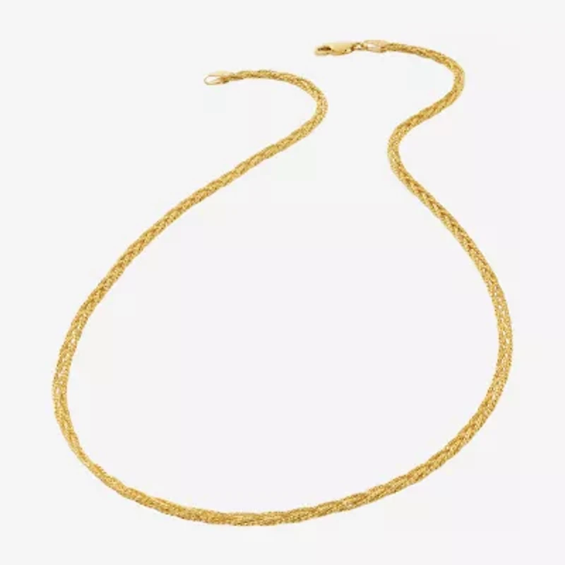 Made in Italy Womens 24K Gold Over Silver 18 Inch Mesh Chain Necklace