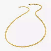 Made in Italy Womens 24K Gold Over Silver 18 Inch Mesh Chain Necklace