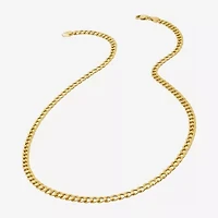 Made in Italy Womens 24K Gold Over Silver 18 Inch Curb Chain Necklace