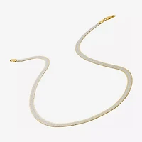 Made in Italy Womens 24K Gold Over Silver Inch Herringbone Chain Necklace