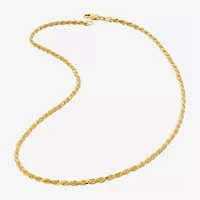 Made in Italy Womens 24K Gold Over Silver Inch Rope Chain Necklace