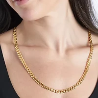 Made in Italy Mens 24K Gold Over Silver Inch Curb Chain Necklace