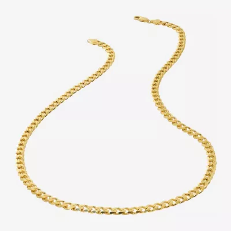 Made in Italy Mens 24K Gold Over Silver Inch Curb Chain Necklace