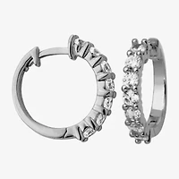DiamonArt® Sterling Silver Cubic Zirconia Hoop Earrings