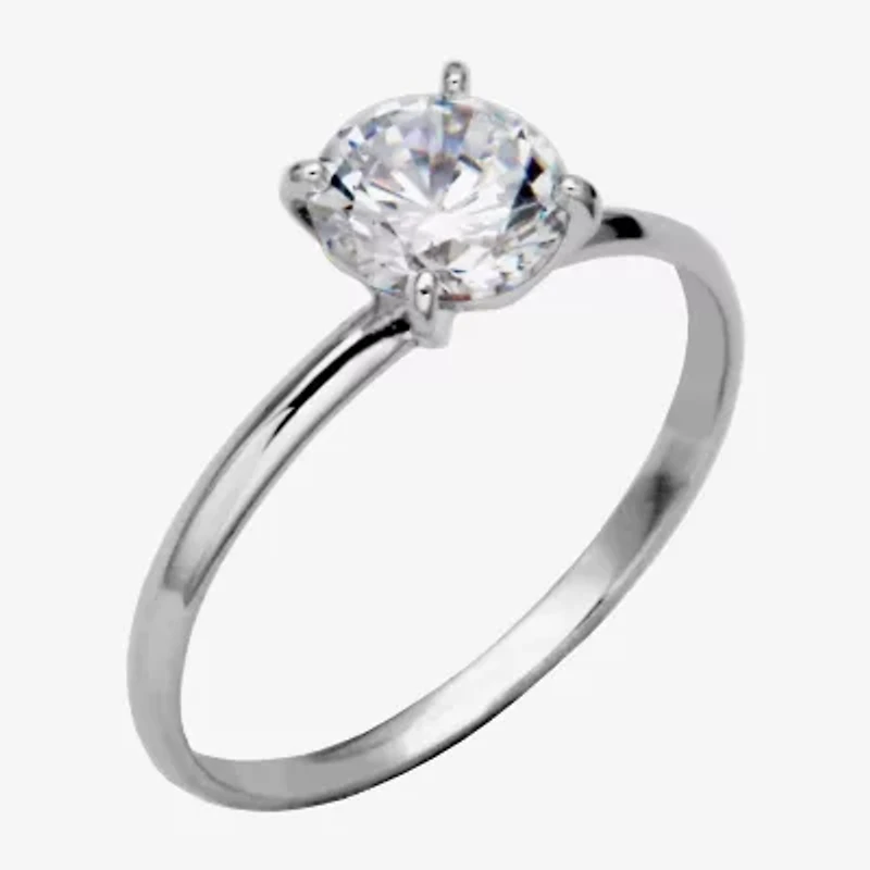 1 1/4 CT. T.W. Cubic Zirconia Platinum Over Silver Round Solitaire Engagement Ring