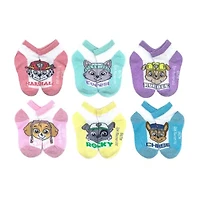 Toddler Girls Multi-Pack 6 Pair Paw Patrol Quarter Ankle Socks