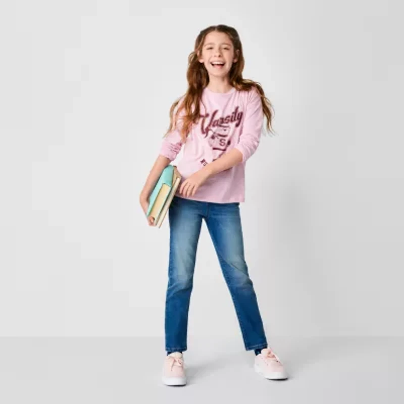 Thereabouts Little & Big Kid Girls Adjustable Waist Stretch Fabric Superflex Mid Rise Regular Fit Bootcut Jean