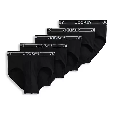 Jockey Lightweight Cotton Blend Mens 5 Pack Briefs 2555