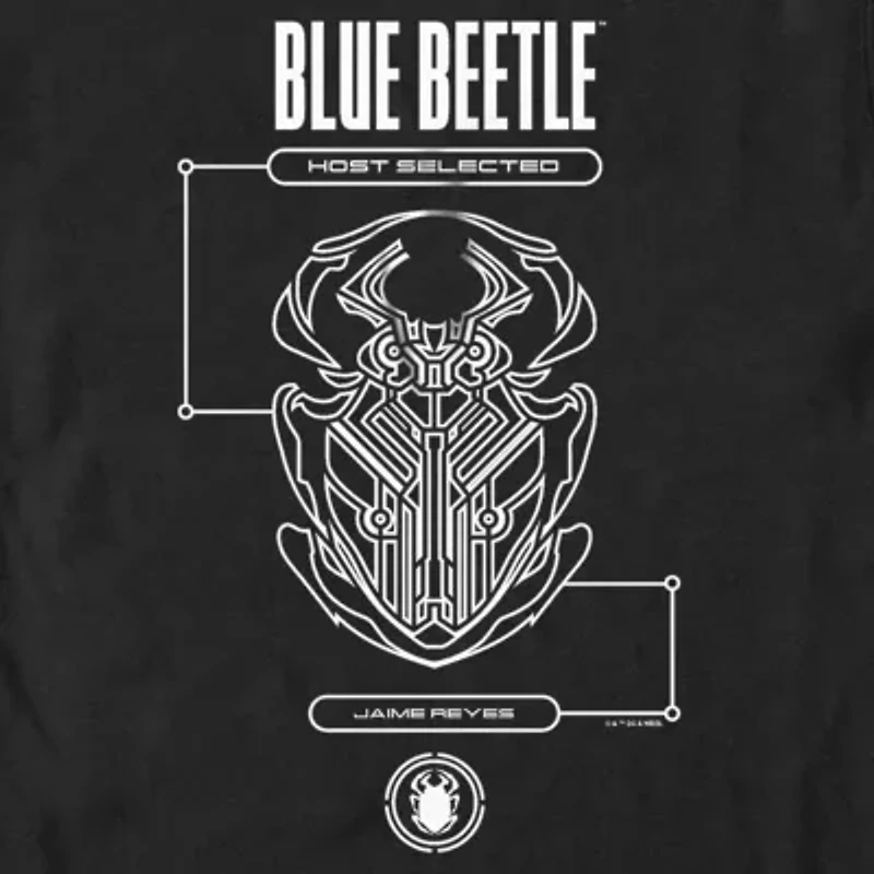 Mens Crew Neck Short Sleeve Blue Beetle Graphic T-Shirt