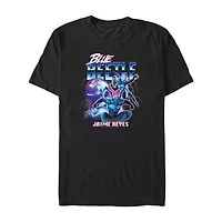 Mens Crew Neck Short Sleeve Blue Beetle Graphic T-Shirt