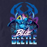 Mens Crew Neck Short Sleeve Blue Beetle Graphic T-Shirt