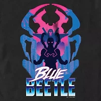Mens Crew Neck Short Sleeve Blue Beetle Graphic T-Shirt