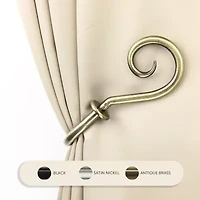 Rod Desyne Decorative Holdbacks with Curl Finial