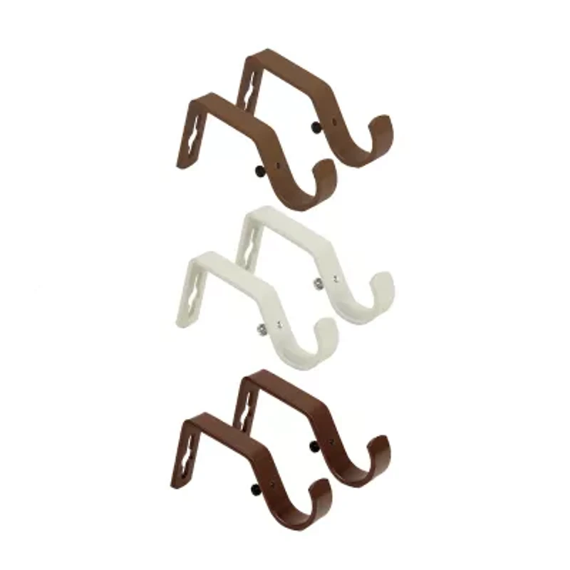 Rod Desyne 1" Metal Faux Wood 2-pc. Curtain Brackets