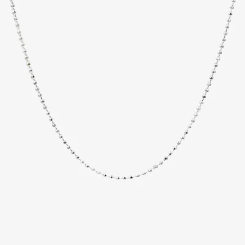 Silver Treasures Womens Sterling Silver 24 Inch Bead Chain Necklace