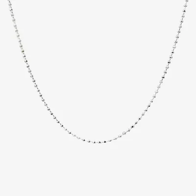 Silver Treasures Womens Sterling Silver 24 Inch Bead Chain Necklace