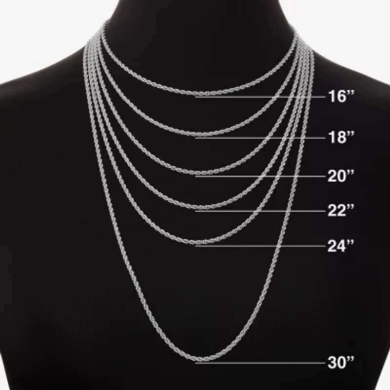 Silver Treasures Womens White Cubic Zirconia Sterling Silver Cross 18 Inch Pendant Necklace