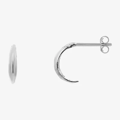 Silver Treasures Womens Sterling Silver 10mm Hoop Earrings