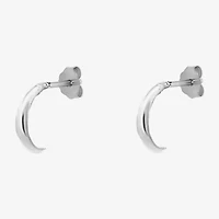Silver Treasures Womens Sterling Silver 10mm Hoop Earrings