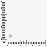 Silver Treasures Palm Tree White Cubic Zirconia Sterling Silver 10mm Stud Earrings