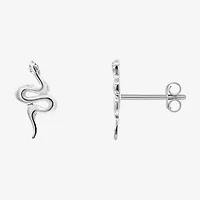 Silver Treasures Snake Sterling Silver 12mm Stud Earrings