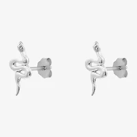 Silver Treasures Snake Sterling Silver 12mm Stud Earrings