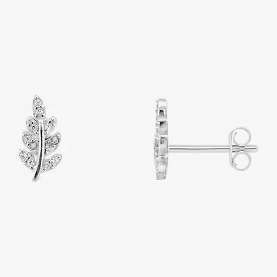 Silver Treasures White Cubic Zirconia Sterling Silver 10mm Stud Earrings