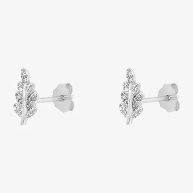 Silver Treasures White Cubic Zirconia Sterling Silver 10mm Stud Earrings