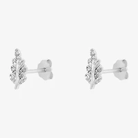 Silver Treasures White Cubic Zirconia Sterling Silver 10mm Stud Earrings
