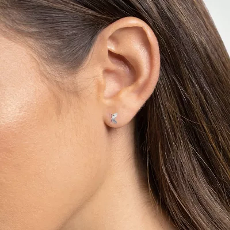 Silver Treasures White Cubic Zirconia Sterling Silver 9mm Stud Earrings