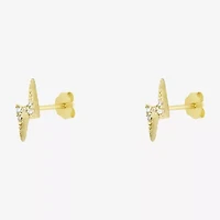 Silver Treasures White Cubic Zirconia Sterling Silver 9mm LIghtning Bolt Stud Earrings