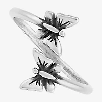 Silver Treasures Womens Sterling Butterfly Bypass  Stackable Ring