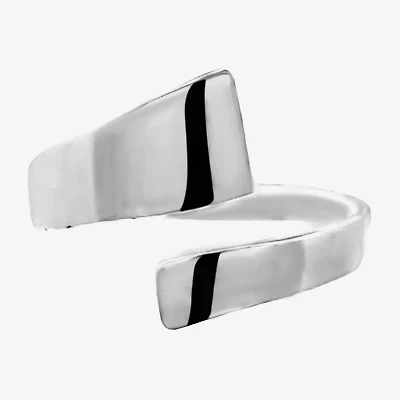 Silver Treasures Womens 2MM Sterling Bypass  Band