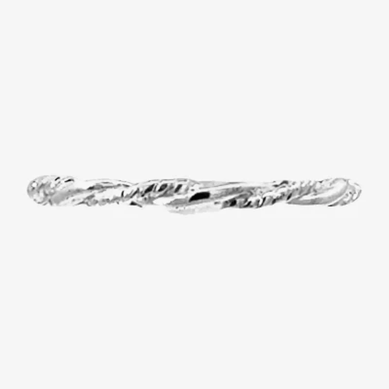 Silver Treasures Twist Womens 2MM Sterling Band