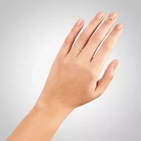 Silver Treasures Womens White Cubic Zirconia Sterling Stackable Ring